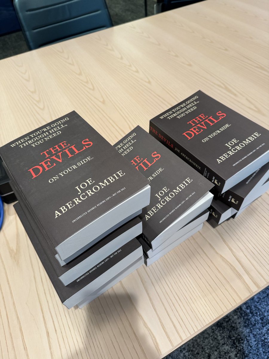 Just sitting here signing a couple of advance reader copies. Since you ask…