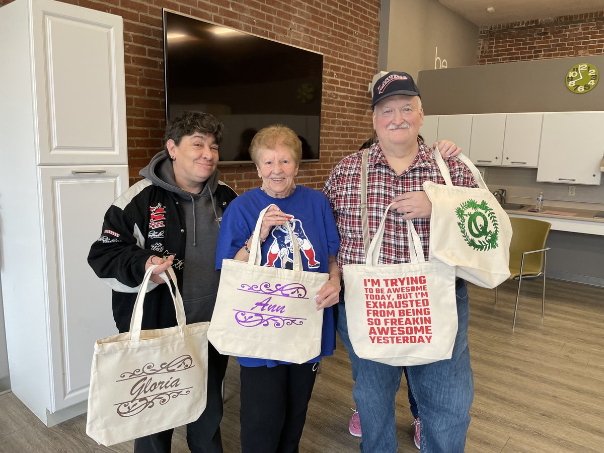 Residents at Robinson Cuticura Mill Apartments in Malden, MA, got creative with custom-designed tote bags! They selected their stencils and carefully ironed their chosen patterns onto the bags. Although it took some time, the final results were fantastic.