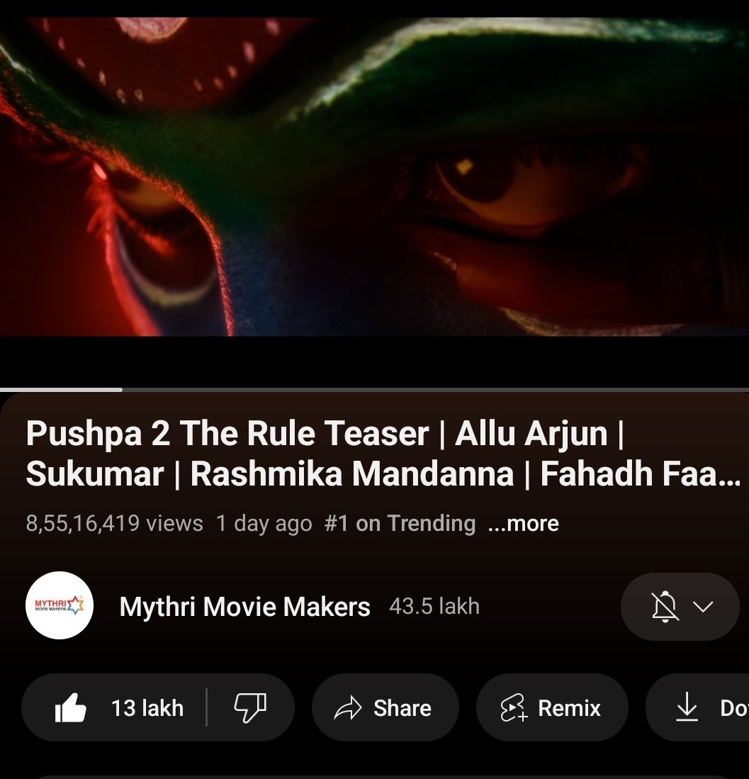 Most Viewed Indian Teasers in 24 Hrs 

#Pushpa2TheRule - 85M 
#Salaar - 83M
#Adipurush - 68.96M
#KGFChapter2 - 68.83M
#RadheShyam - 42.66M

M kinda Bratakadam alavatu chesukondi Rebels