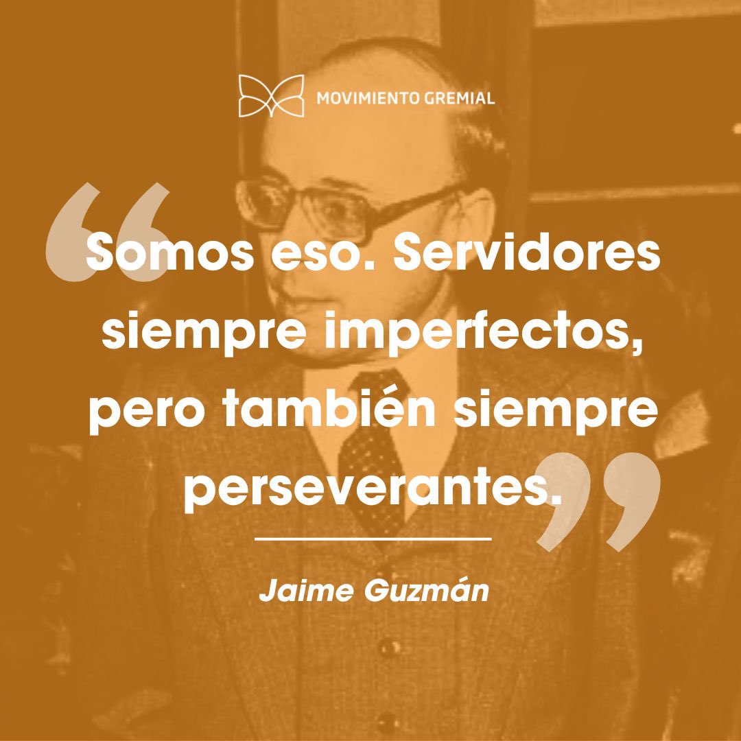 mguc's tweet image. #1 Pensamientos Gremialista🍊

Jaime Guzmán nos dejó dentro de sus enseñanzas que nos debemos a Chile y para eso somos y seremos servidores, quizás imperfectos, pero siempre perseverantes.