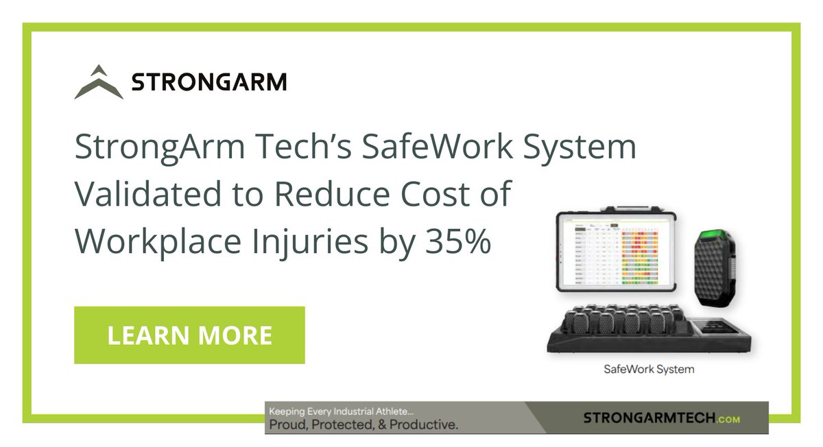 Learn how StrongArm Technologies' SafeWork System cuts injury costs by 35% and reduces rates by 52% with IoT and AI, backed by data from 70 million work hours.

View more about their technology for workplace safety
hubs.ly/Q02mVZZh0

--
#SupplyChainUS24 #GenerisASC