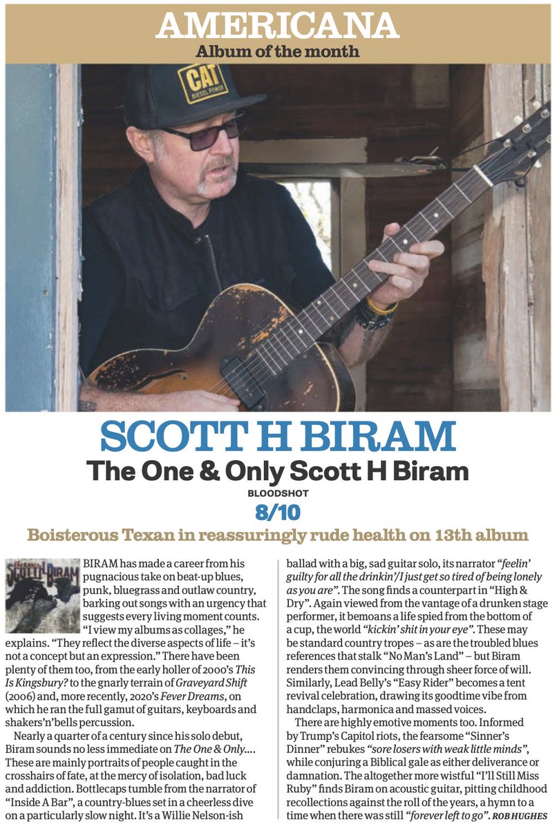 Thank you @Uncut! 'The One & Only Scott H. Biram' is Americana Album of the Month.