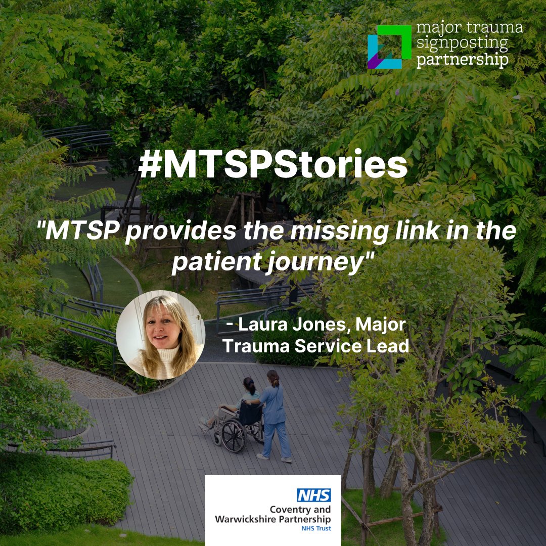 MTSP (@mtsp_service) on Twitter photo 💬 "The MTSP provides the missing link in the patient journey" - Laura Jones, Major Trauma Service Lead
<a href="/CWPT_NHS/">Coventry and Warwickshire Partnership NHS Trust</a> What a delight to hear from Laura about how MTSP Advisers support the NHS while they focus on clinical care. mtsp.info #MajorTrauma #NHS 💬 "The MTSP provides the missing link in the patient journey" - Laura Jones, Major Trauma Service Lead
<a href="/CWPT_NHS/">Coventry and Warwickshire Partnership NHS Trust</a> What a delight to hear from Laura about how MTSP Advisers support the NHS while they focus on clinical care. mtsp.info #MajorTrauma #NHS