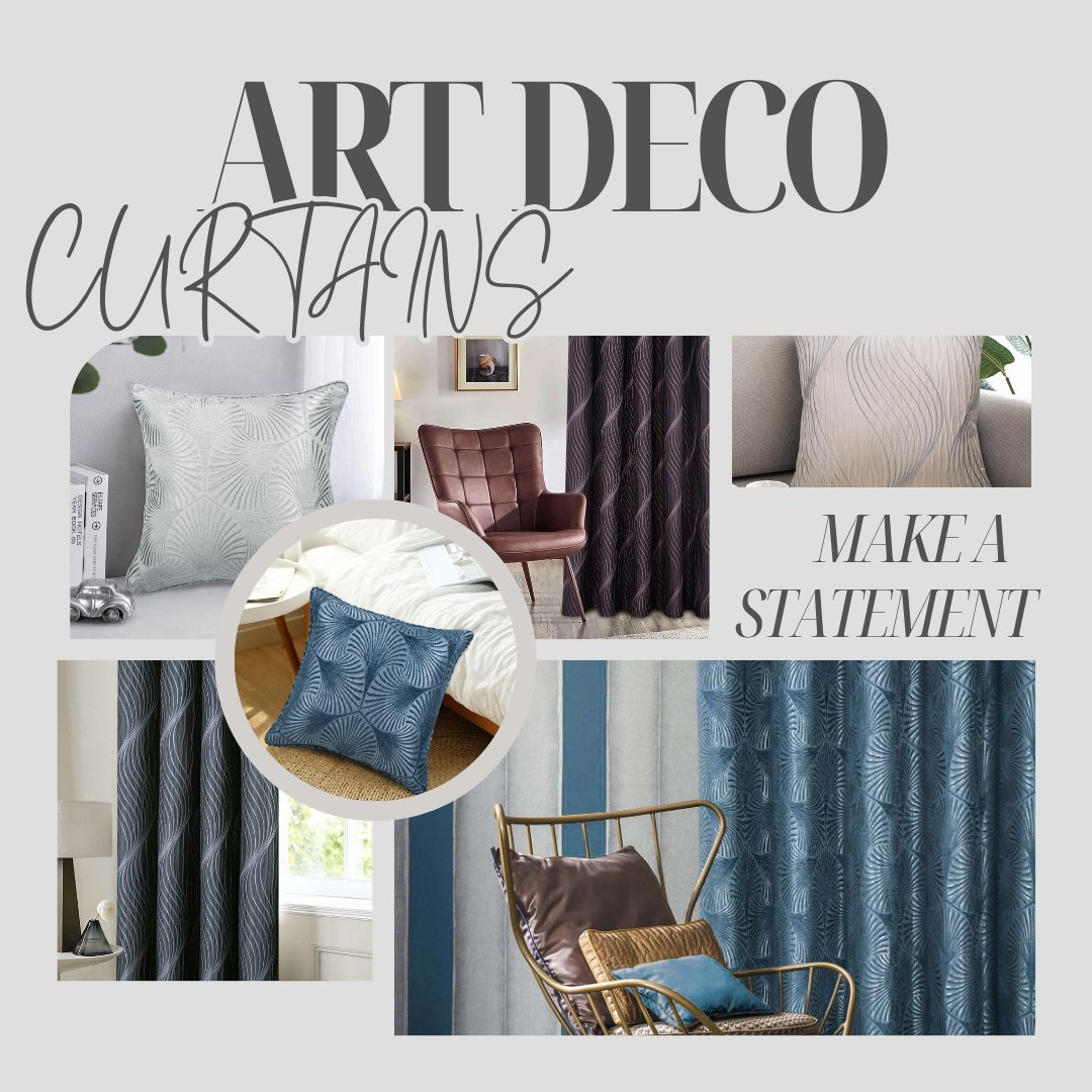 Check out our art deco curtains selection. ow.ly/VRbE50QTlJb

#ArtDecoCurtains #HomeDecor #InteriorDesign #CurtainDesign #HomeStyling #DecorInspo #ModernHome #DesignInspiration #HomeRenovation