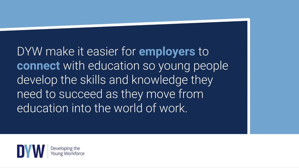 Support young people to develop the skills needed for work through DYW national programmes and packaged activities. Raise awareness of your industry or organisation and inspire the future workforce. Learn more: dyw.scot #ConnectingEmployers #DYWScot