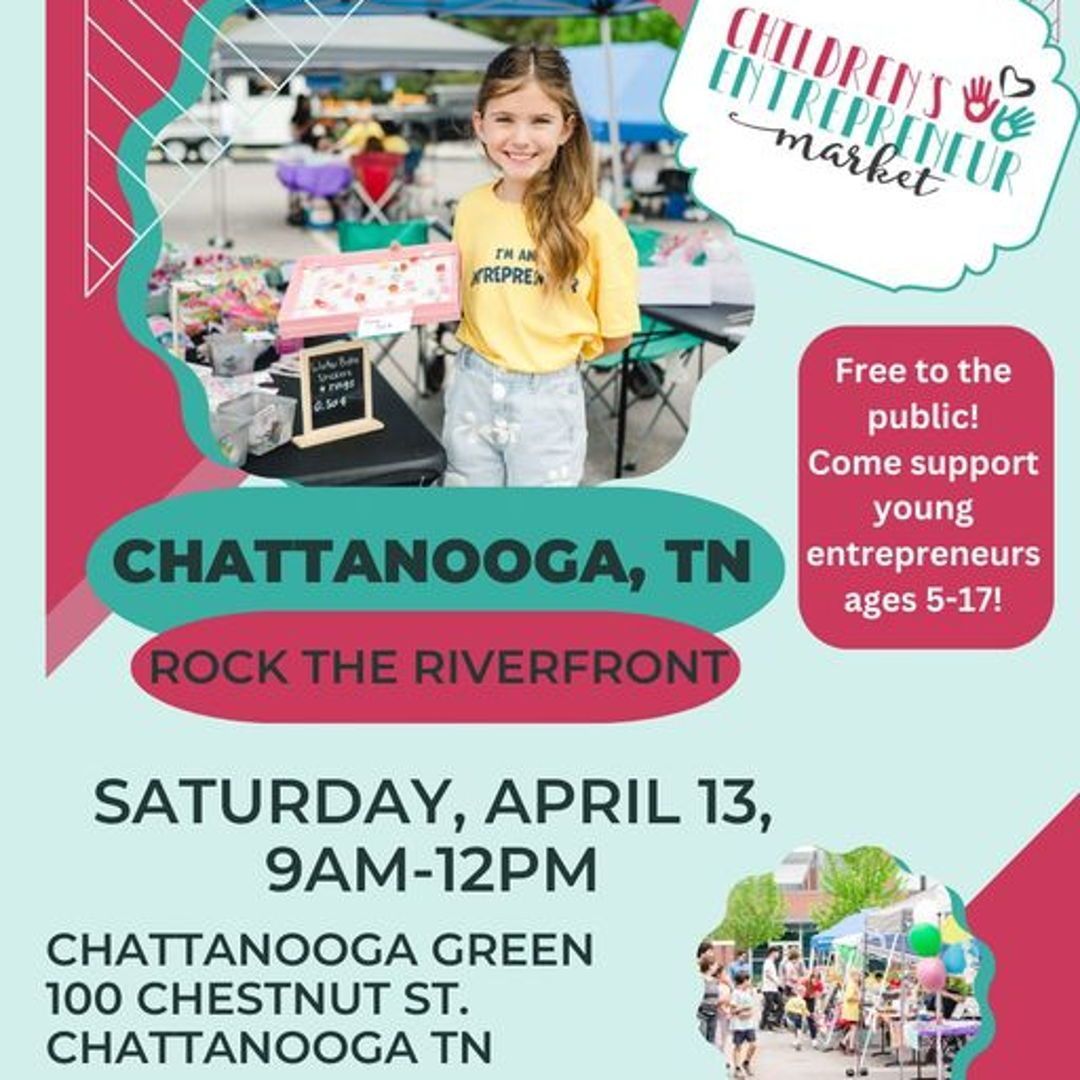 It's time to break open your piggy banks because Children's Entrepreneur Market is back in town for Rock the Riverfront on Saturday, April 13th! Come by the Chattanooga Green from 9AM-12PM to support Chattanooga's youth entrepreneurs and experience a market like never before!