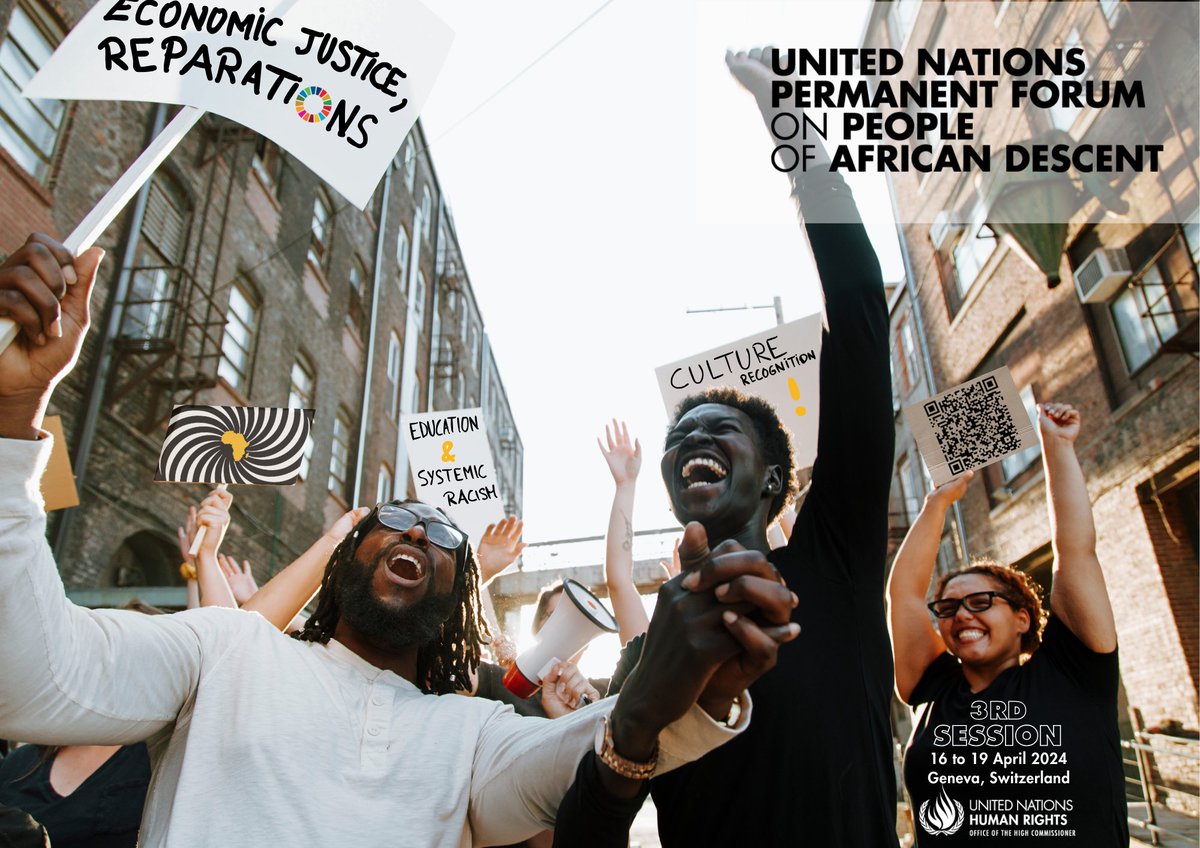 Save the Date! 📢 Tune into discussions on systemic racism, reparations & sustainable development at the 3rd annual session of the Permanent Forum on People of African Descent. 📅 April 16-19, 2024. Watch live at ow.ly/N9P850RbzsL and click here to learn more…