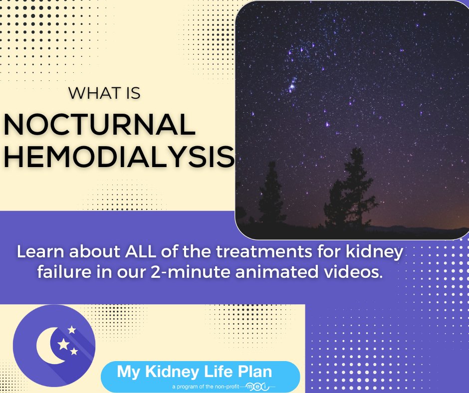 What is Nocturnal Hemodialysis? Learn about ALL of the treatments for kidney failure in our 2-minute animated videos.
lifeoptions.org/learn-about-ki…