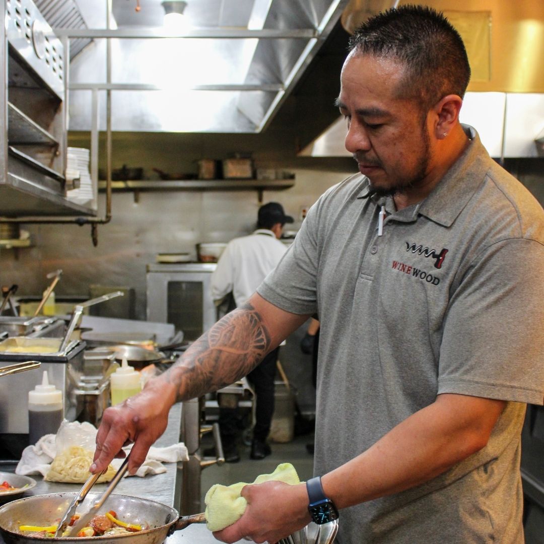 Step into the culinary realm where attention to detail is at its highest level.

Executive Chef Julio Hernandez leads the kitchen at Winewood with passion and precision. Take a seat near our open kitchen and enjoy the sights!

#WinewoodGrill #Winewood #DFW #SupportLocal #Chef