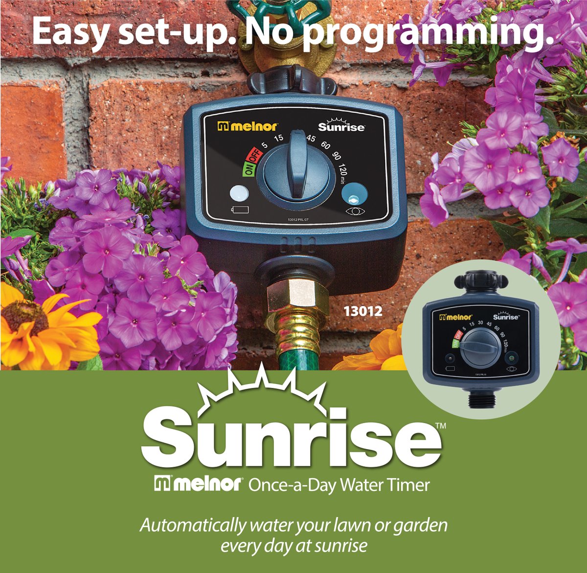 The sun comes up. The water goes on. It's that easy. The Melnor Sunrise Water Timer 🌞

Find it on Amazon!
ow.ly/qeNJ50R626u

#melnor #sunrise #watertimer #sunshine #watering #irrigation #flowers #gardening #lawncare #lawns #gardens #diygarden #diylawncare