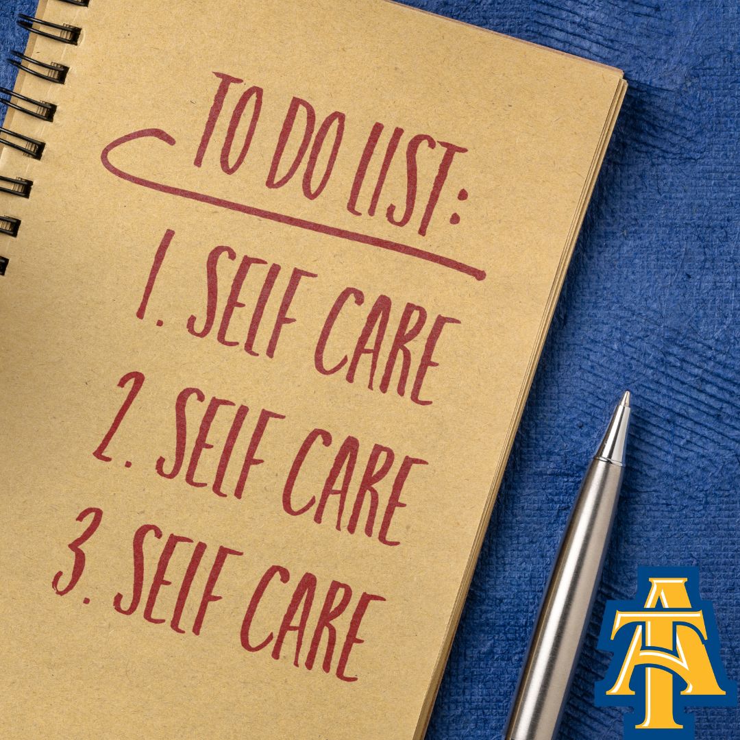 Improve your mental well-being with light exercise! Set aside time each week to add physical activity to your schedule, such as using the campus gym or enrolling in a local exercise class. Allow your physical wellness to improve your mental health! #NCAT #NCATHousing