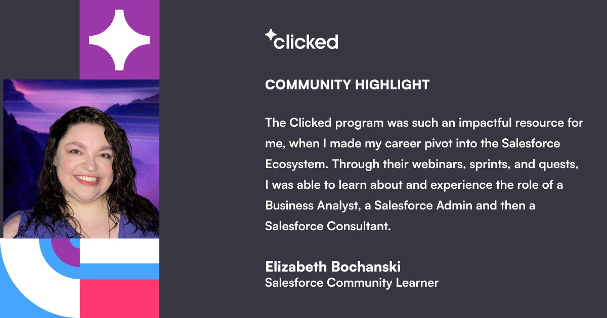 Thrilled to see Elizabeth's transformation through our #Salesforce program! 🎉✨ ￼ Her journey highlights the power of our learning team sprints and quests. Proud to foster skills, teamwork, and friendships. #ClickedSuccess #Salesforce #salesforceadmin