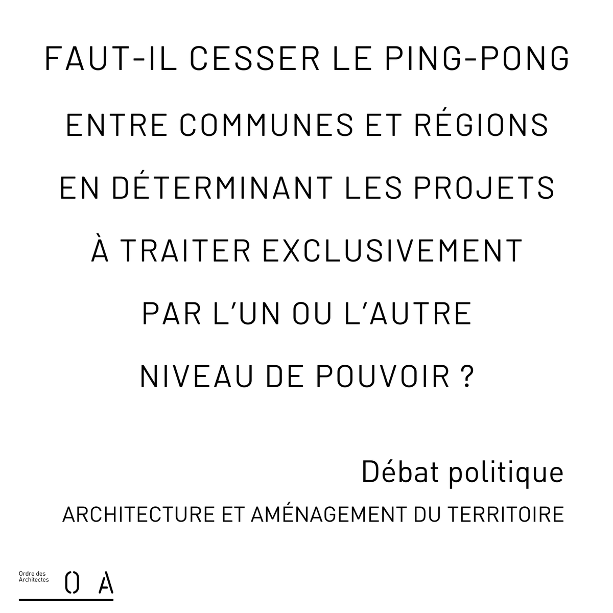 L'une des questions qui sera posée au Politique lors du débat de ce soir à l'<a href="/OArchitectes/">Ordre des Architectes</a>. #memorandum2023 #urbanisme #qualitéarchitecturale