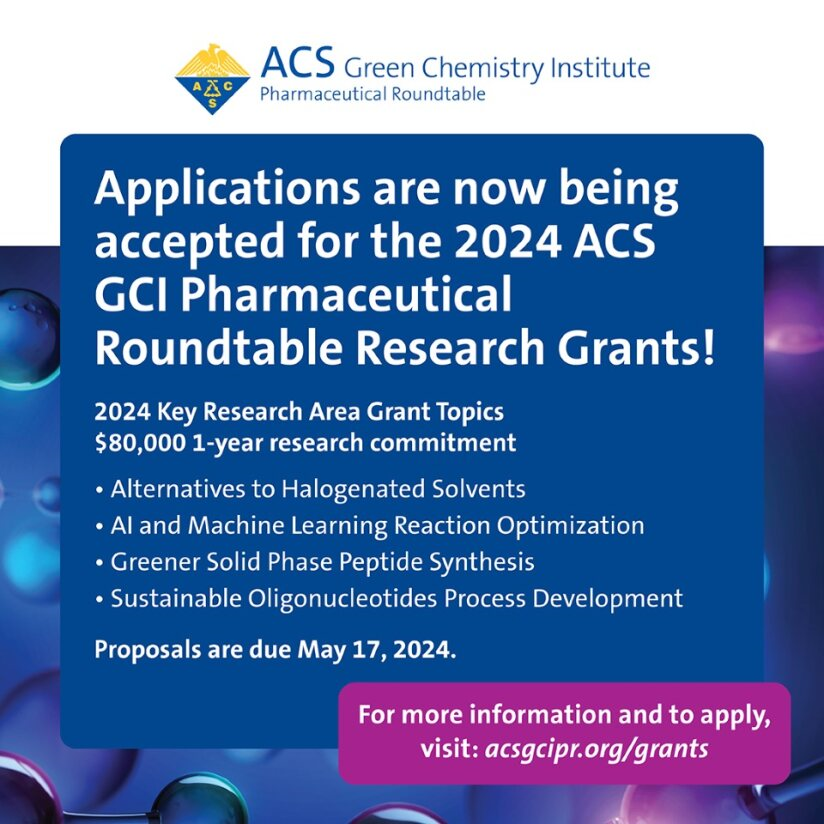 Applications are open for the ACS GCI Pharmaceutical Roundtable Research Grants! Submit your proposals today for one of the GCIPR key research area grants to receive the funding you need to address key synthetic chemistry and process research challenges. brnw.ch/21wIECp