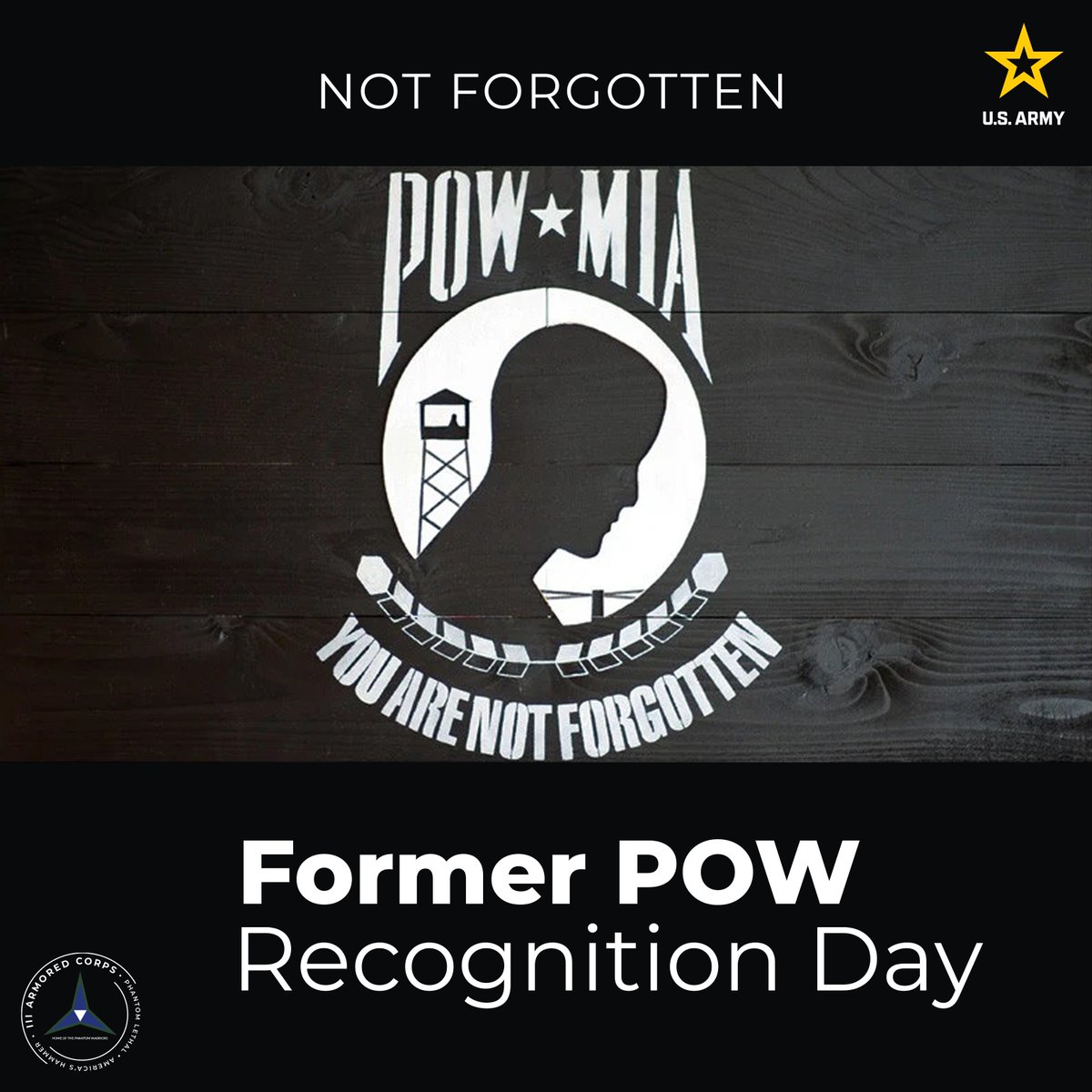 On National Former POW Recognition Day, we honor those who sacrificed their freedom at the hands of the enemy. We will never fail to honor your service. #HonorOurHeroes #POWMIA #POWRecognitionDay #PhantomWarriors