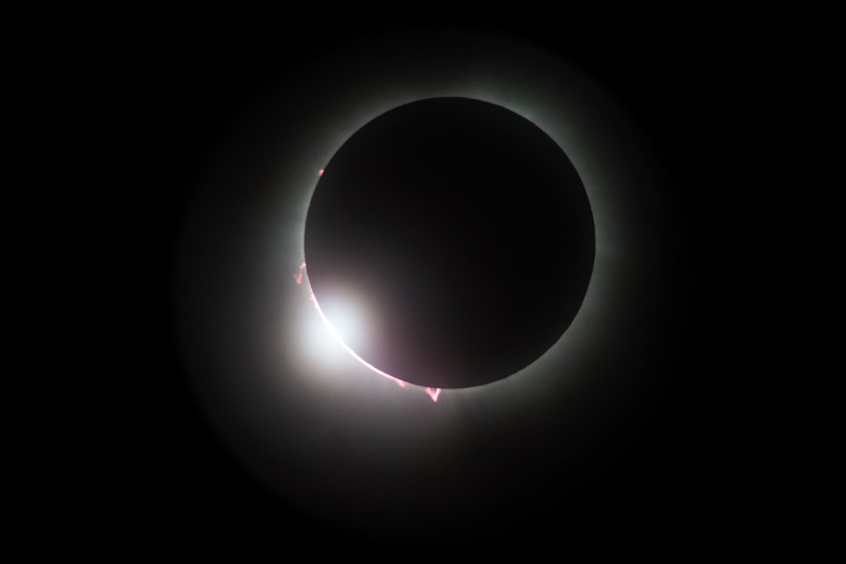 I love hearing all the excitement from students about the eclipse, even if it was cloudy. I went up near Plattsburgh for better weather &amp; to see my grandparents. Clouds or not, its a fascinating/exciting human experience. 

Taken with Celestron 6SE telescope; SonyRX100 IV camera