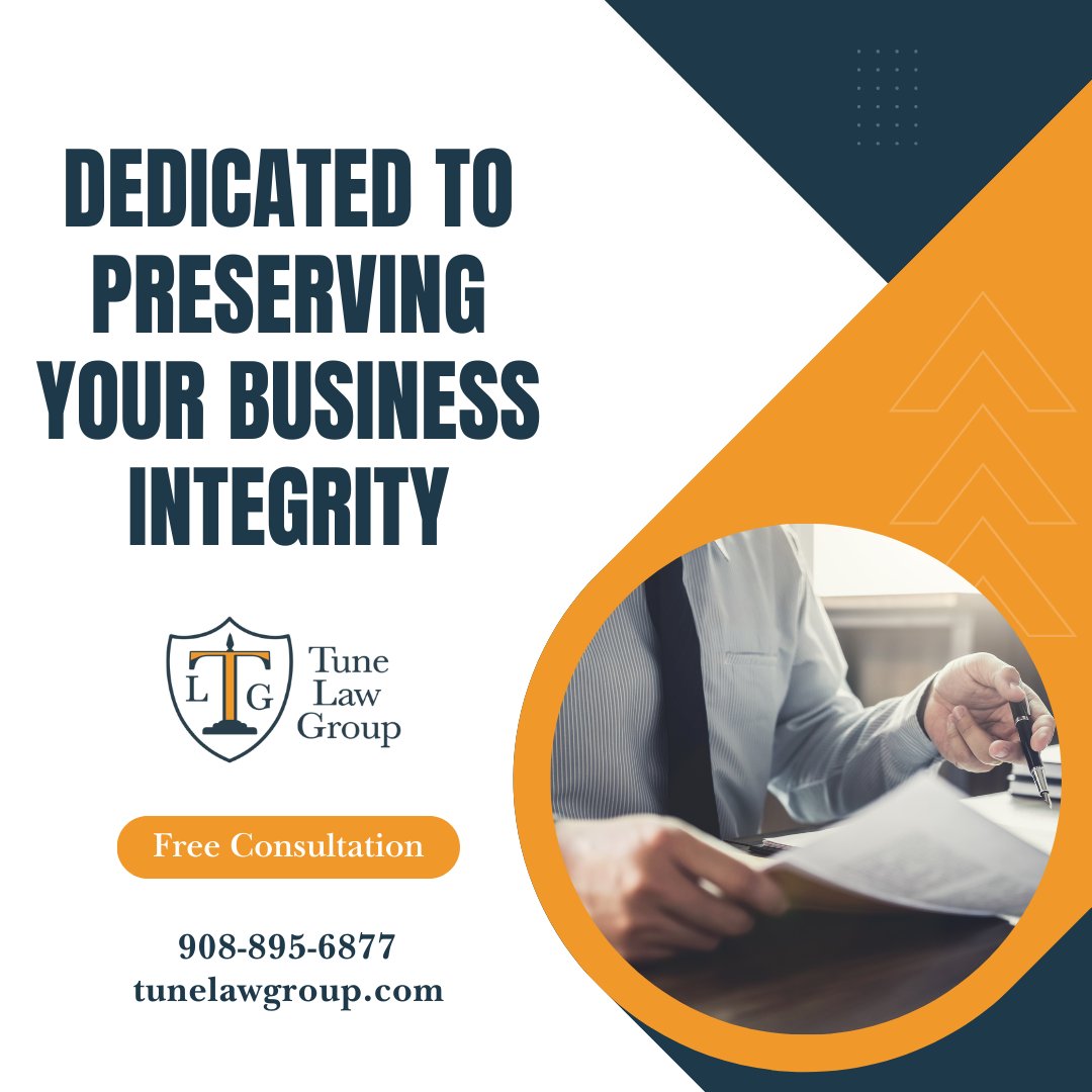 With Tune Law Group, LLC on your side, rest assured your business litigation challenges are met with dedicated support and unwavering commitment to protecting your interests.

#TuneLawGroup #BusinessLawyers #BusinessLitigation #Attorneys #NJLawFirm