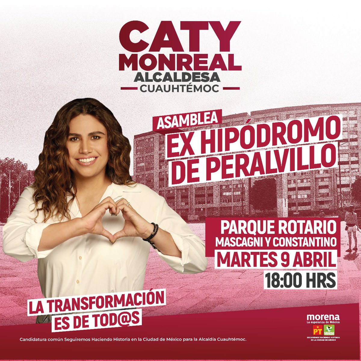 Colonias #Peralvillo y #ExHipódromoDePeralvillo nos vemos en recorrido y asamblea para seguir trabajando por la transformación. Vamos bien y nos va a ir mejor ❤️ #CatyMonreal #TransformemosCuauhtémoc