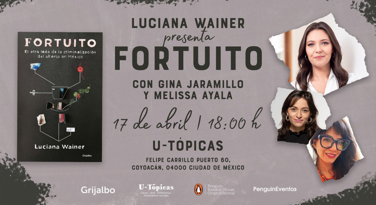 Vamos a estar presentando Fortuito con las increíbles @ginjaramillo y @melissaayala92 en U-Tópicas 💜💜 La cita es el miércoles 17 de abril a las 18h 💫