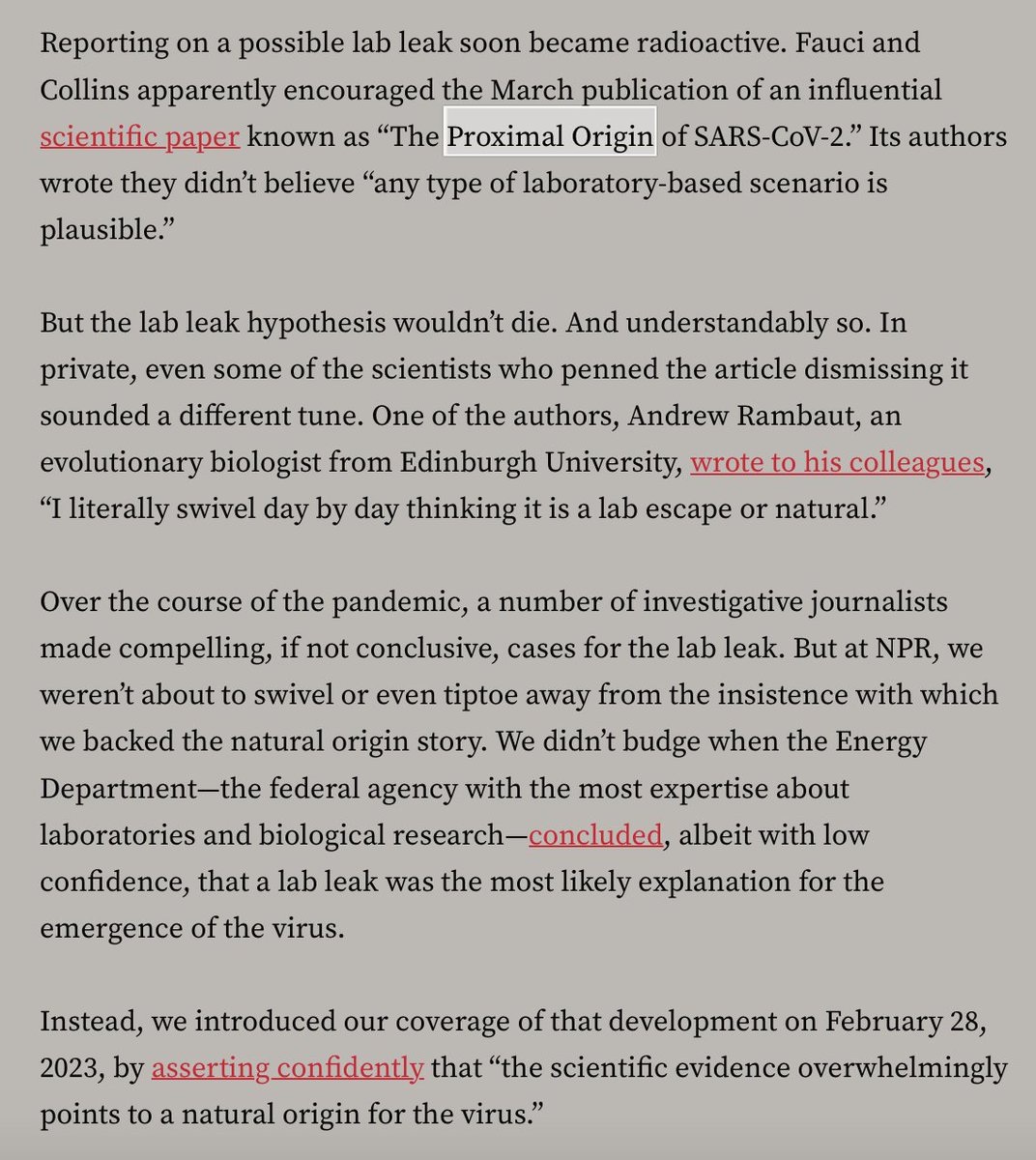 Interesting to see newsrooms being duped by the 'Proximal Origin' paper on COVID origins highlighted here as a major failure in media. Obviously I agree! But the story is deeper than that. Newsrooms are failing to course correct and make amends. But on top of that, some are…