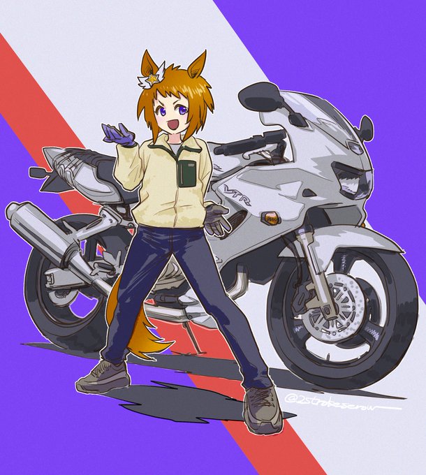 「brown hair motorcycle」 illustration images(Latest)