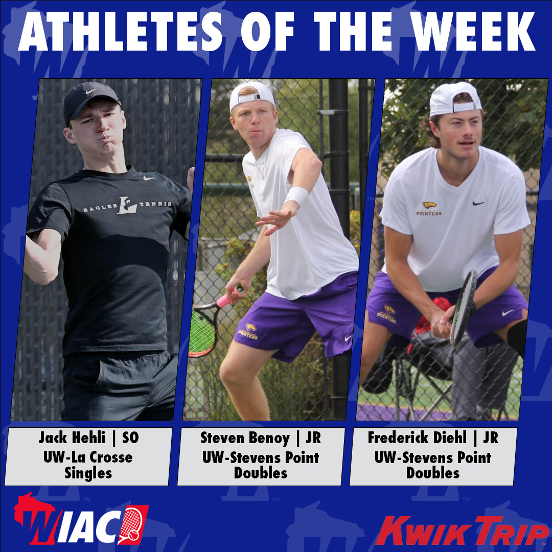 #WIACTENNIS | @tcnjlions Tsui, Kishore and Wong and @UWLAthletics Hehli and @UWSPAthletics Benoy and Diehl Tabbed Kwik Trip Athletes of the Week: bit.ly/3WaqhzB

#ExcellenceInAction
#d3tennis