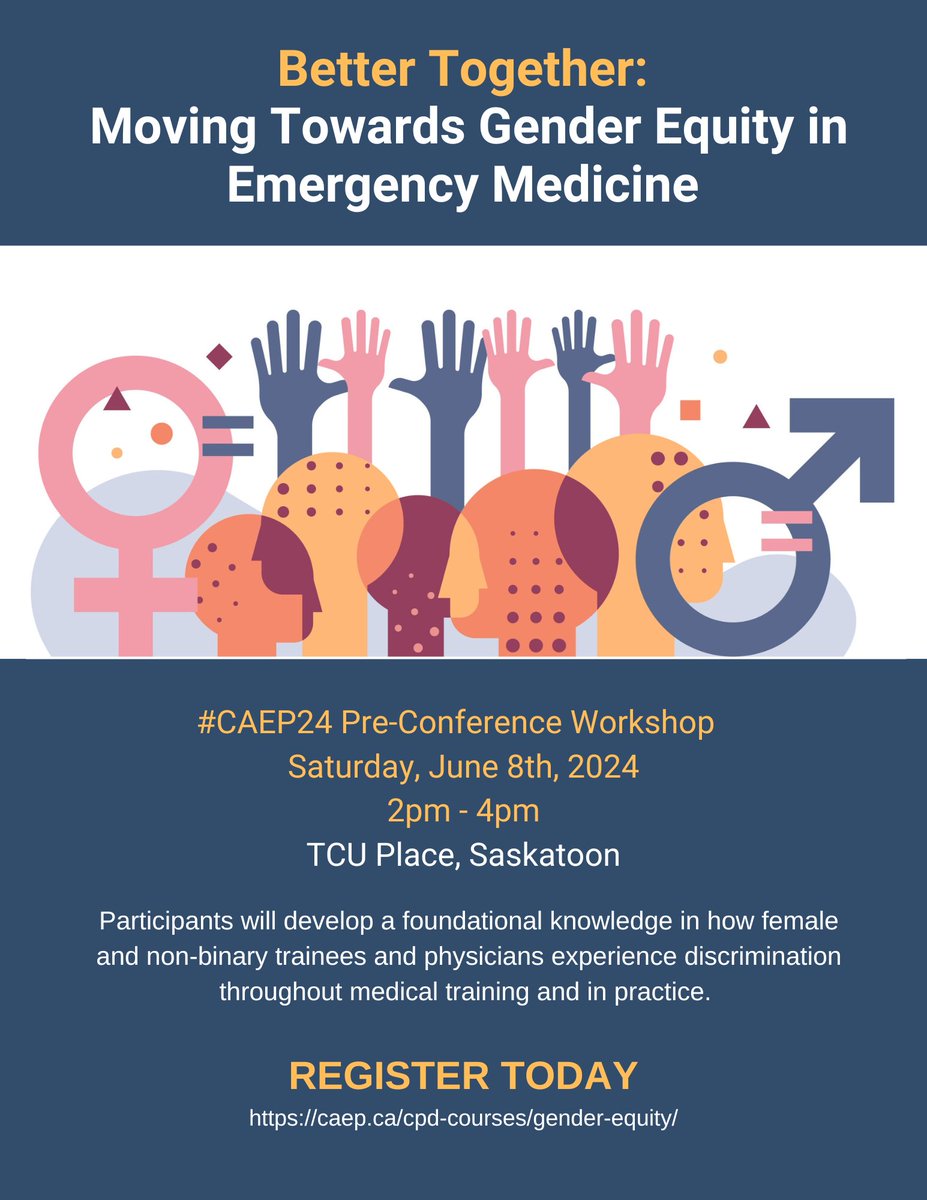 Planning on attending @CAEPConference? Then don't miss the Better Together: Moving Towards Gender Equity in Emergency Pre-Conference workshop. Our very own @azia_skhan will be one of the presenters.