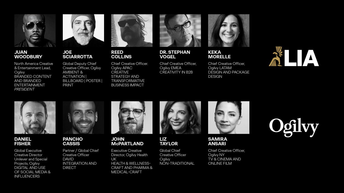 Heading into the 2024 @LIAawards we're honored to be represented by an incredible band of talented #TeamOgilvy members from across the network as jurors! Check out the full #LIAawards jury here: okt.to/KabkLG