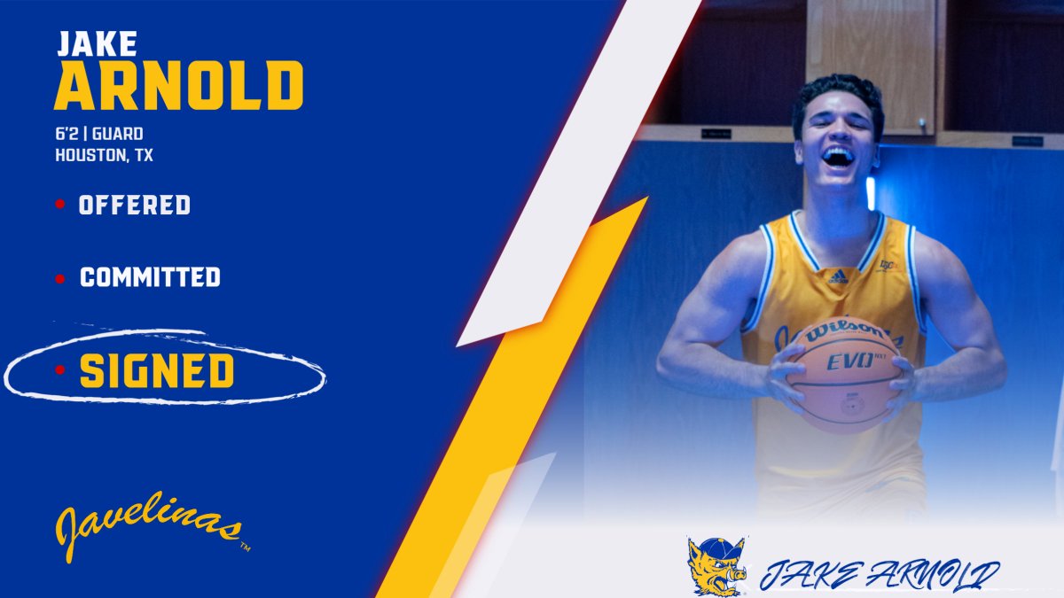 JavelinaMBB's tweet image. Please help Welcome Jake Arnold to Our Program.

@Jake_arnold19  transfers in from Houston Christian University and will have three years to play with the Javelinas!

#NextLevel🏀🐗