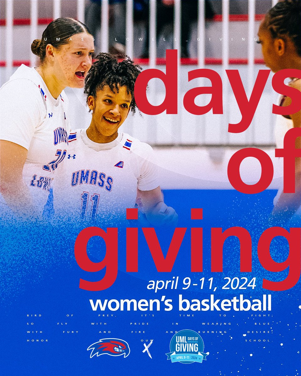 It's here! Days of Giving is underway! Make your gift below to support for your River Hawks! 😁 GIVE HERE: bit.ly/3xpubtR #UnitedInBlue | #UMLGives