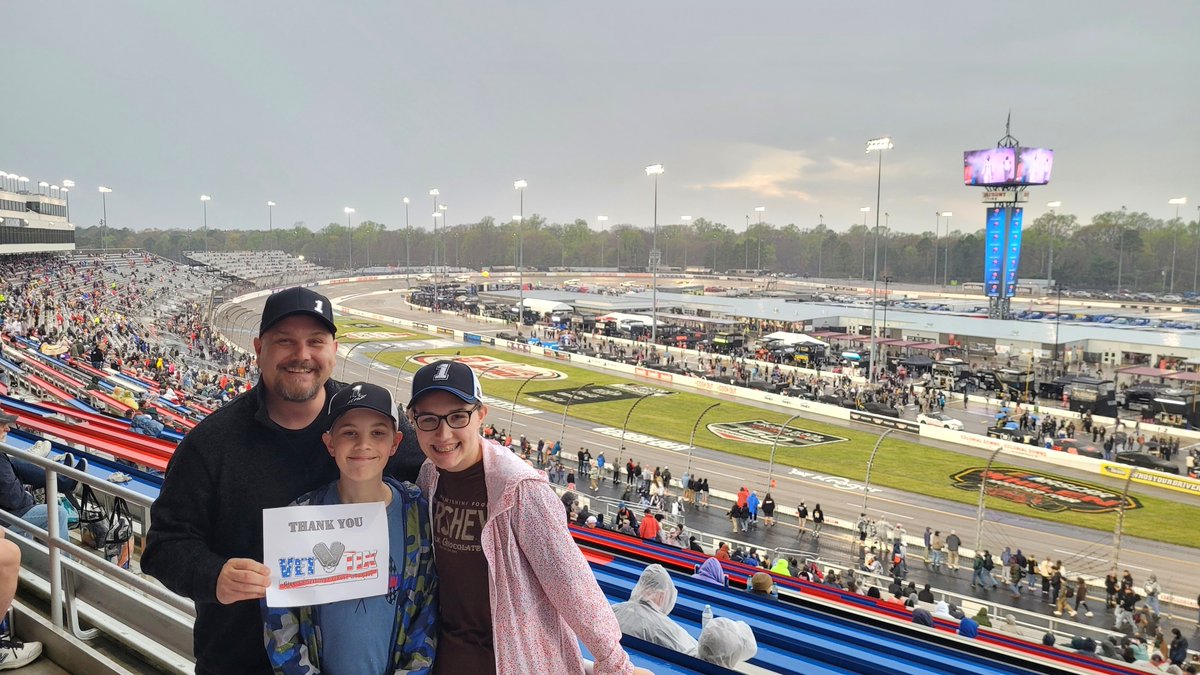 Toyota Owners 400: NASCAR Cup Series. Donated by: #VetTix Purchases and NASCAR, Inc. #USMC Lucas writes thank you so much. My kids and I (my wife was sick and couldn't attend) had an absolute blast. #MemoryMaker