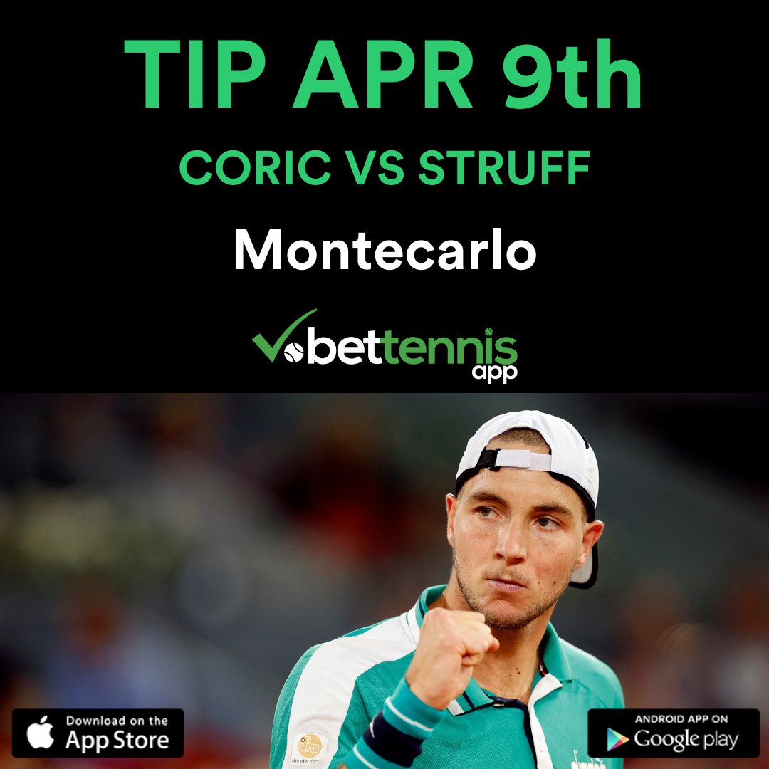 🎾 Montecarlo Alert: Coric vs Struff 🎾
💥 Our pick: 🍀 Struff @ 2.06 @+106 🍀
🏆 Victory Path! Click Bio, Join Us.
#Montecarlo #Coric #Struff #FreeTips #TennisWagers #CourtSideBetting #BettingTipsTennis #ServeAndBet #NetGains #betting #bet #tennis