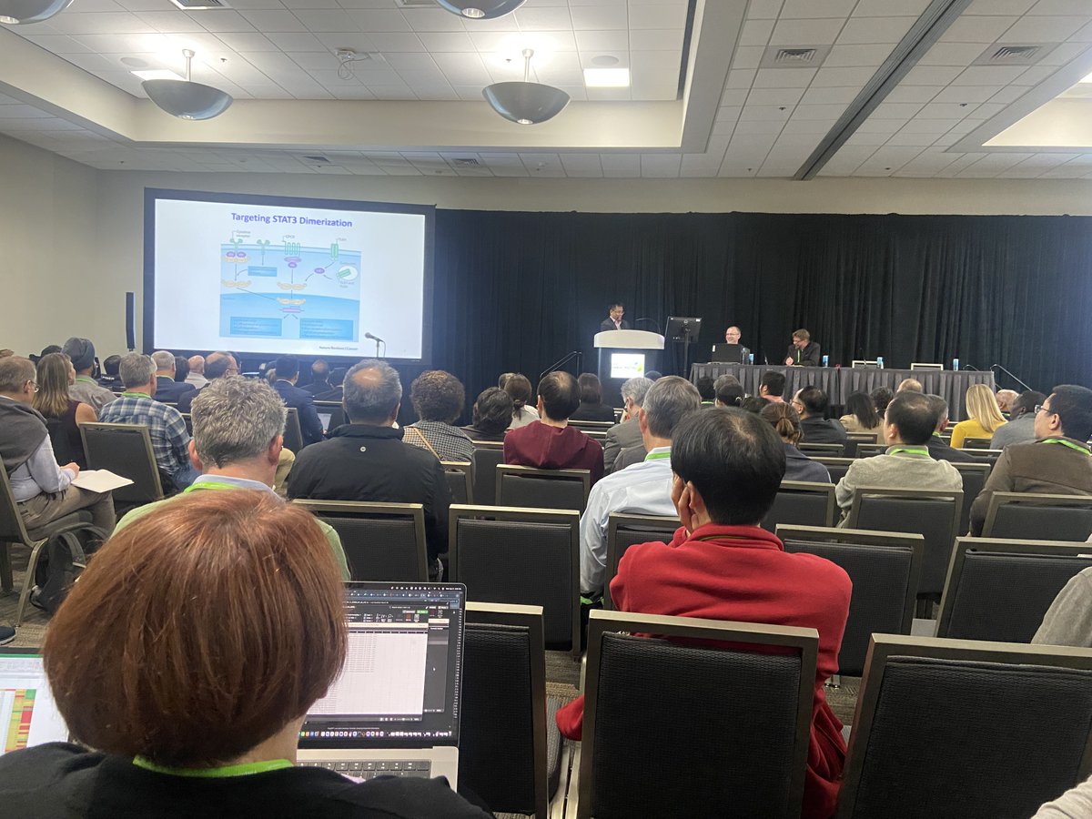 Lin Yang and Haibin Zhou, researchers from #RogelCancer Shaomeng Wang's lab, present in the session 'Identification, Optimization, and Characterization of Protein Degraders and Inhibitors' at #AACR24