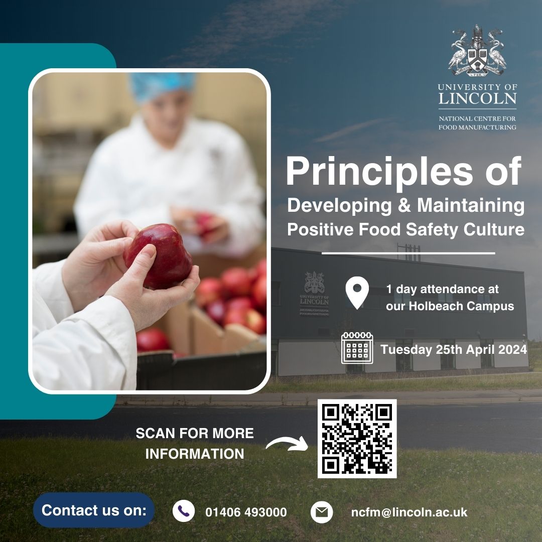 There's still time ⏳ Book your places on this exciting course aimed at all food production staff looking to increase their understanding on food safety culture and how to improve this within their organisation! Contact us for more information 📞💻