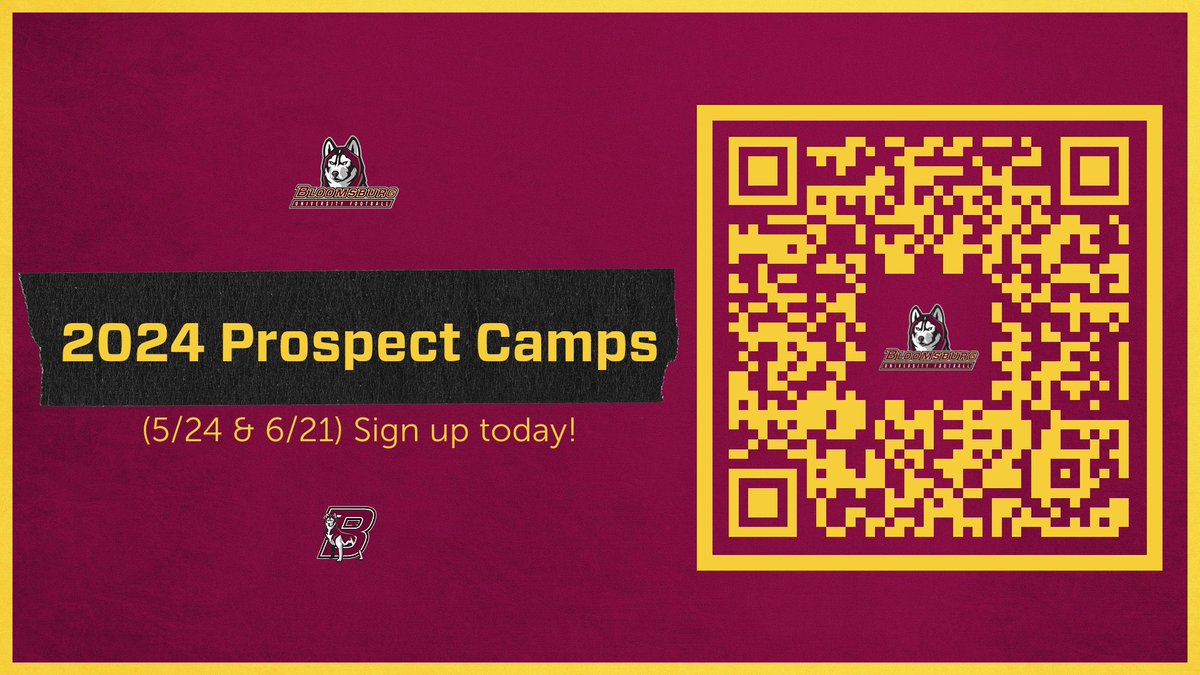 Recruits‼️‼️ Come out to Bloomsburg this summer and participate in our Prospect Camps. Showcase your talents and see our beautiful campus! #GoHuskies