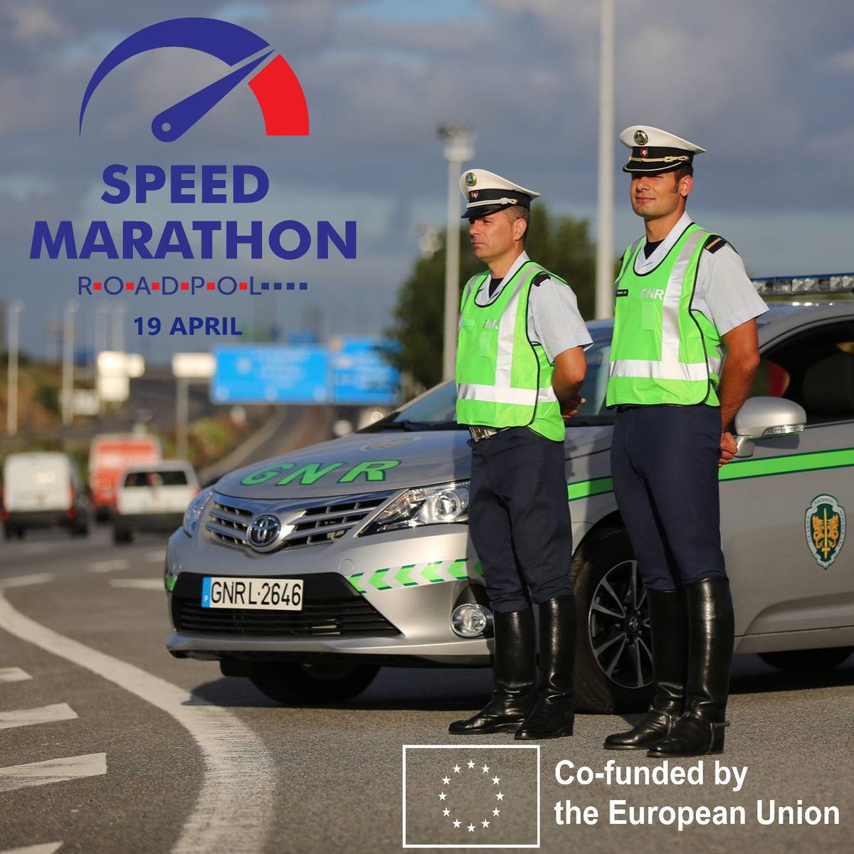 👮‍♀️ 👮‍♂️ Last year we caught 150.000 speeding drivers during the 24-hour #SpeedMarathon. 💙 We hope they are fewer this time. 🚨 Coming up next week throughout Europe! #police #roadsafety