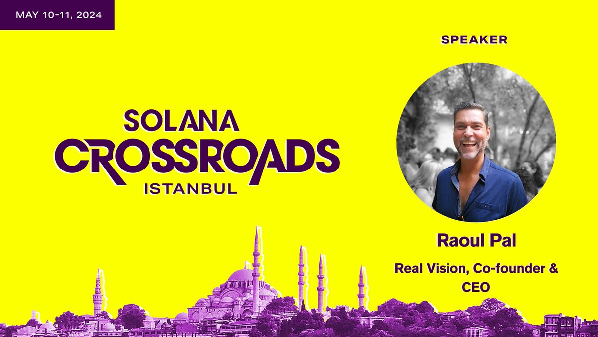 I’m looking forward to speaking at @SolanaCrossroad this May! $SOL