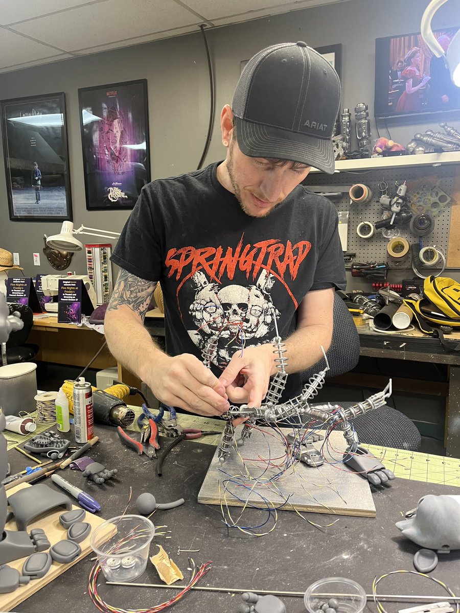 Jason Blum has revealed Jim Henson's Creature Shop has begun constructing the animatronics for Blumhouse’s ‘FIVE NIGHTS AT FREDDY'S 2’, with a model for The Mangle being teased! 👀 (Via: @jason_blum) #fnaf #fnafmovie #fivenightsatfreddys