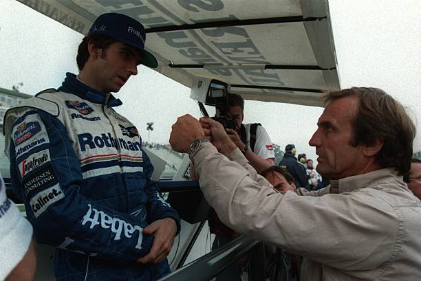 Damon Hill e Carlos Reutemann, 1995. Foto: Mike Hewitt. #f1 #williams #argentina