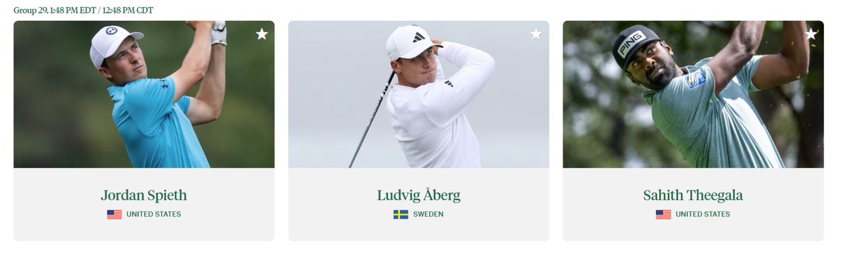 Ludvig Aberg tees off @TheMasters at 12:48 p.m. Thursday from Augusta National.