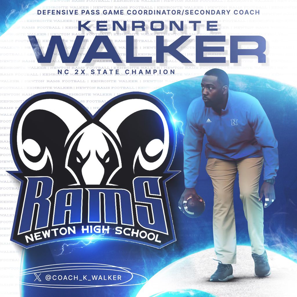Help Me Welcome Coach Kenronte Walker @Coach_K_Walker to the RAM Family ‼️ 🔵Played for the Cleveland Browns 🔵Played For University of Missouri 🔵Graduate Assistant At Univ Of Mizzou 🔵2-Time North Carolina Champion as a Coach