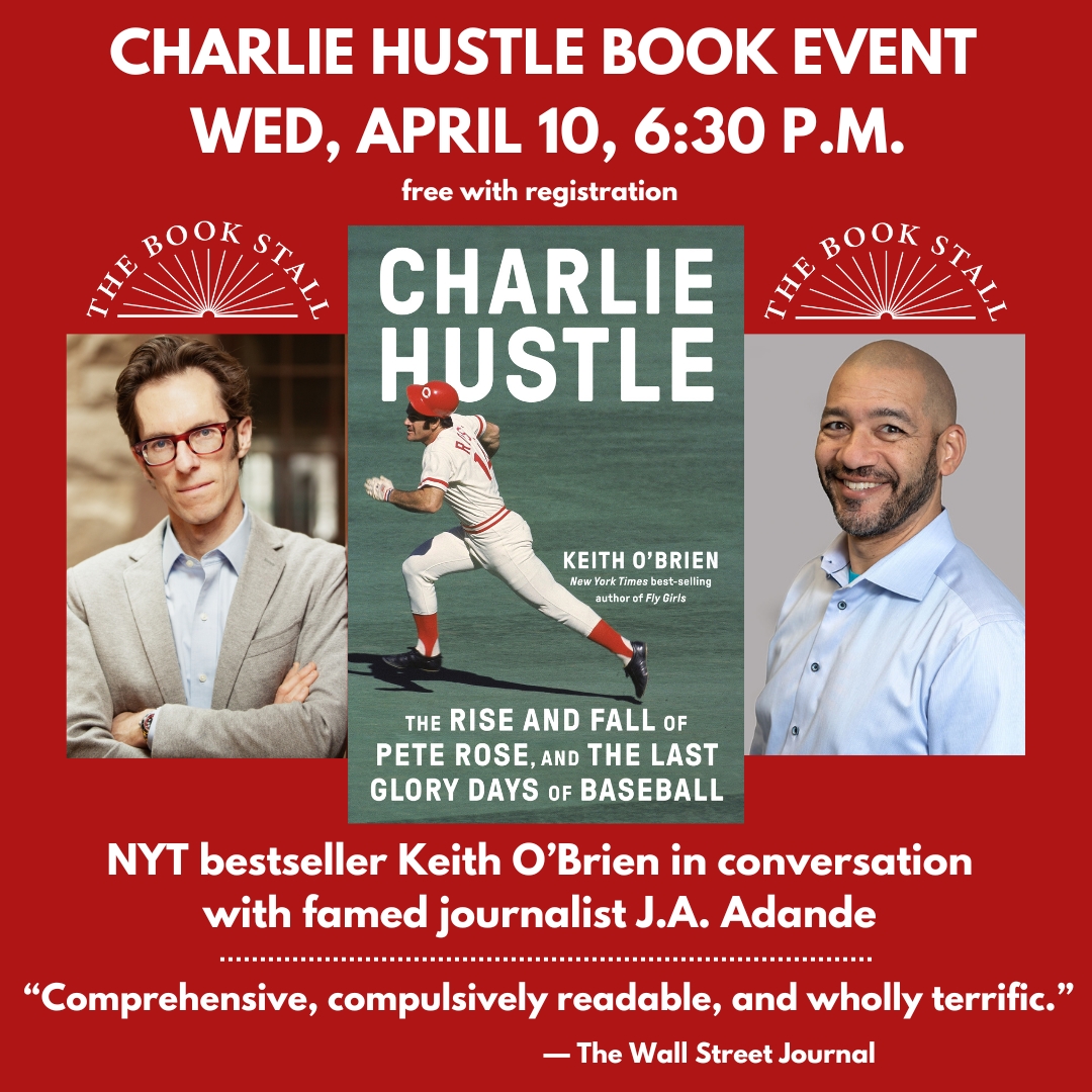 Chicagoland readers! I'll be at the Book Stall in Winnetka tomorrow night, Wednesday, talking about CHARLIE HUSTLE with the great J.A. Adande, the famed sports journalist and my old classmate from Northwestern. Hope to see you there at 6:30! thebookstall.com/event/charlie-…