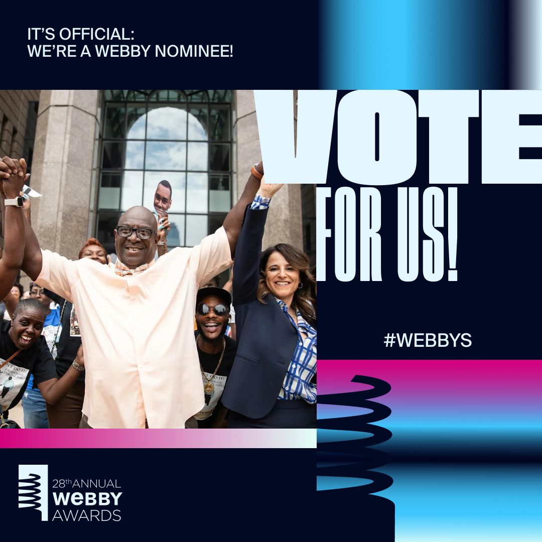 We're (@innocence) nominated for @TheWebbyAwards! Vote here: vote.webbyawards.com/PublicVoting#/…