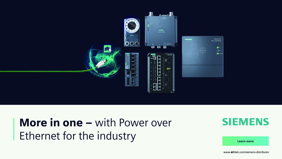 🔗Seamlessly integrate #PoE into your automation environment with #Siemens. Experience the Intelligent Connection: siemens.com/global/en/prod… 🚀 When it comes to Siemens products, choose @elliTek_Inc - your elite #AuthorizedDistributor for Siemens #automation & #controls products.🛠️