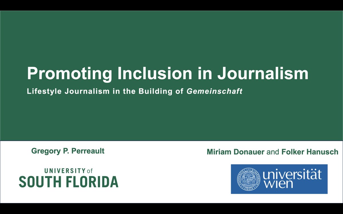 #1 We know much of journalism struggles to effectively enact inclusive journalism practices--but what about in lifestyle reporting? Here @miriamdonauer, @fhanusch and I reflect on initial findings from a large corpus of interviews with lifestyle journos in 🇦🇹 and 🇺🇸.