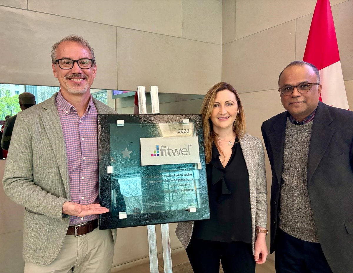 CanEmbUSA's tweet photo. From @LEED Platinum to the @Fitwel healthy building standard! We are proud to be the 1st 🇨🇦 mission in our 180+ missions network to receive this rating. Our community garden, fitness facilities, air quality testing &amp; greening projects pave the way to advancing building health. https://t.co/FAqoifAjGQ