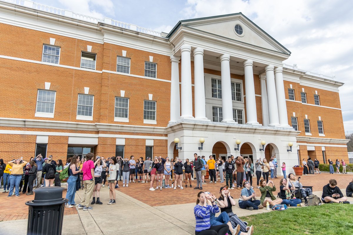 ☀️😎🔭 Students and the BC community gathered to witness the partial solar eclipse on Monday, April 8. Eclipse glasses and viewing devices such as Sunspotter solar telescopes allowed spectators to safely view the extraordinary celestial event in front of the McKinney Center.