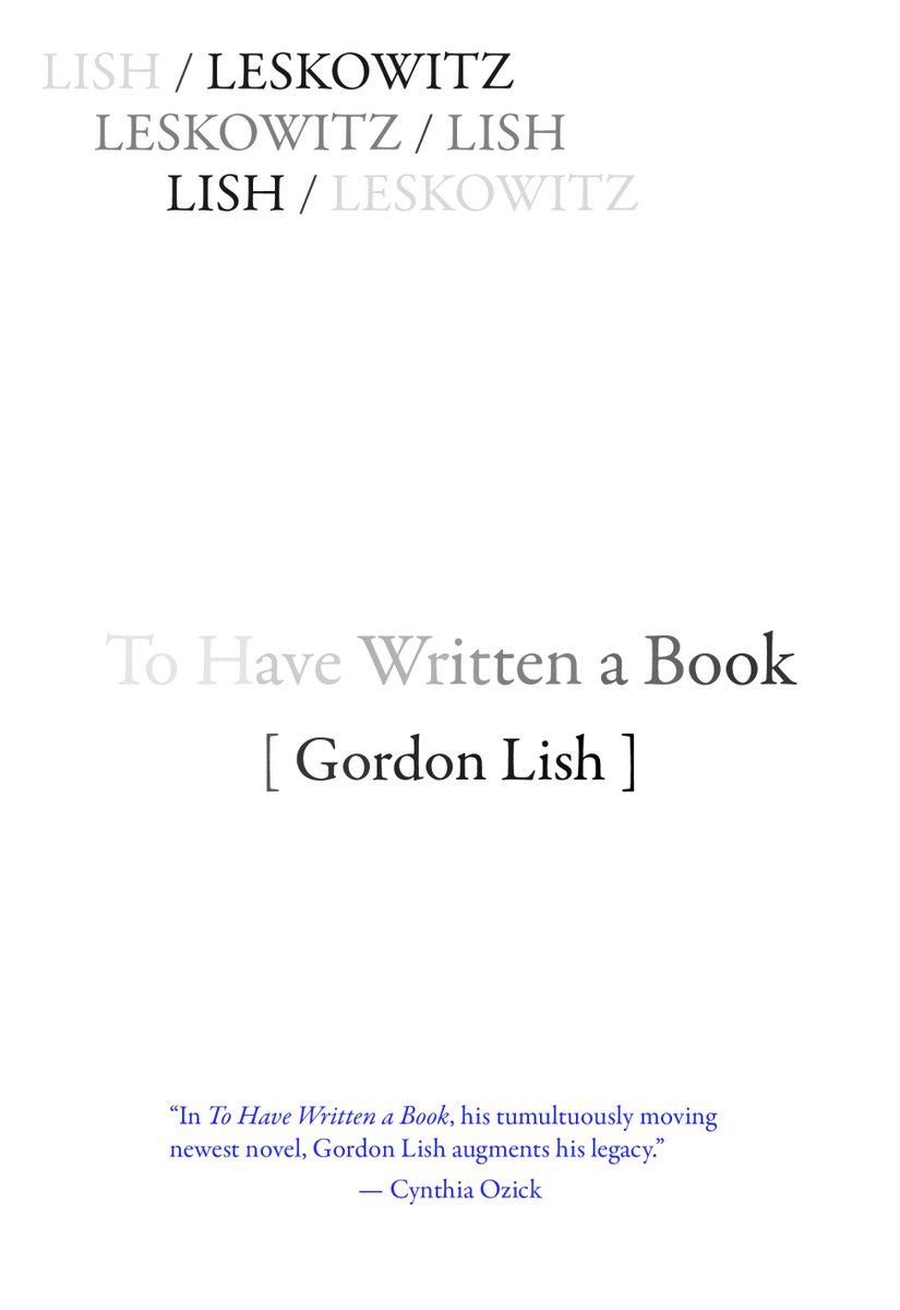 Not to be lost in the excitement of the last couple of weeks, new Gordon Lish coming later this month from Bard Books! asterismbooks.com/product/to-hav…