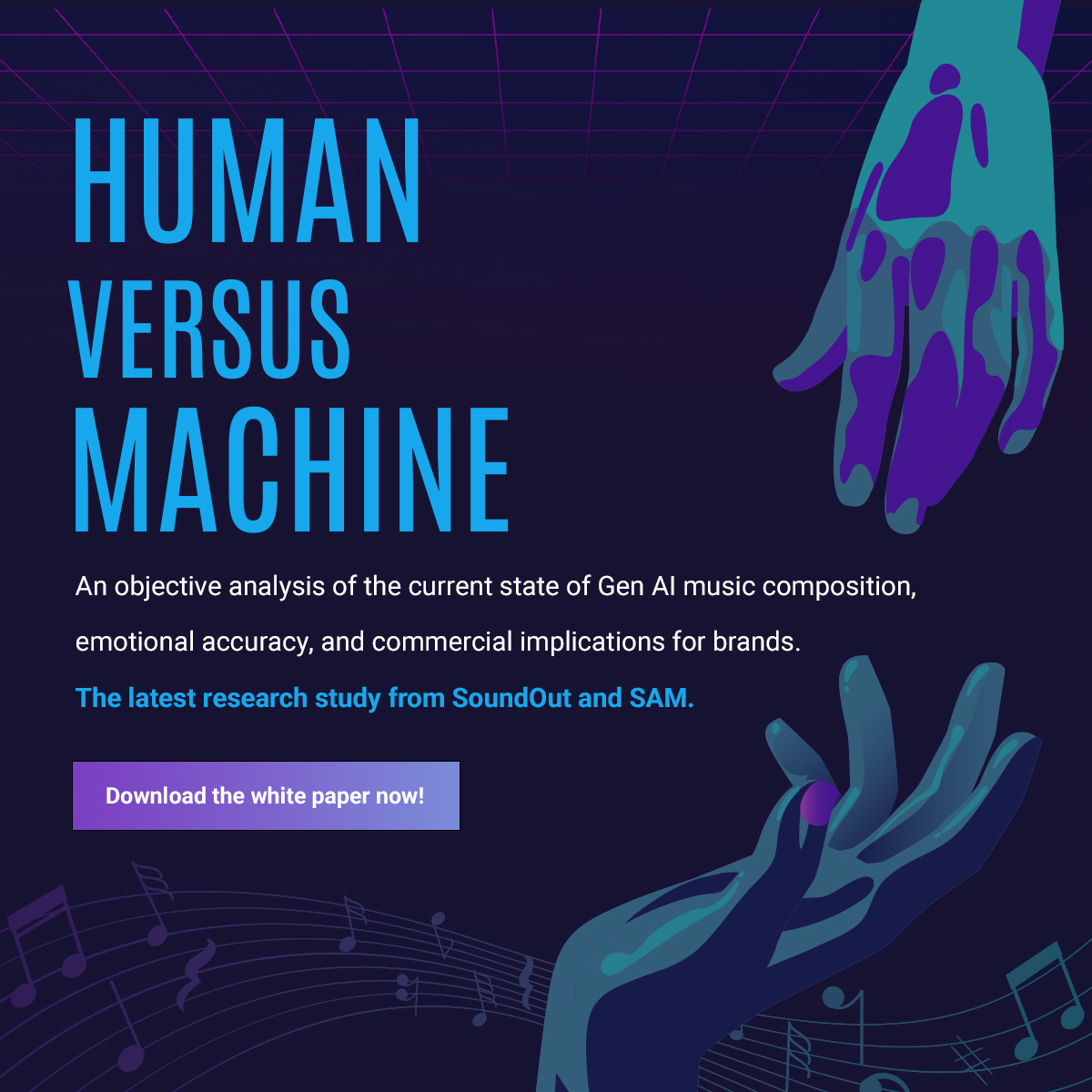 Can AI write better music than humans? We conducted a research study with our partners at @SoundOut pitting our composers against Gen AI platforms. Download our latest white paper with insights from this extensive study. sam.audio/human-vs-ai #aimusic #humanvsmachine