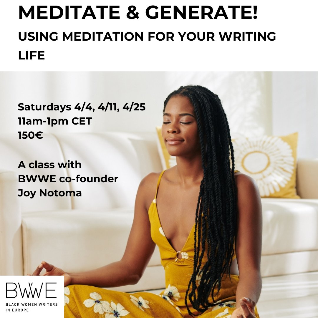 Join me &amp; BWWE to give your writing life a boost of inspo &amp; spiritual insight! 

In this 6 hr. class, I draw on two decades of meditation practice to show the dynamic connection between meditation &amp; writing. 

Register here: shorturl.at/vABNS